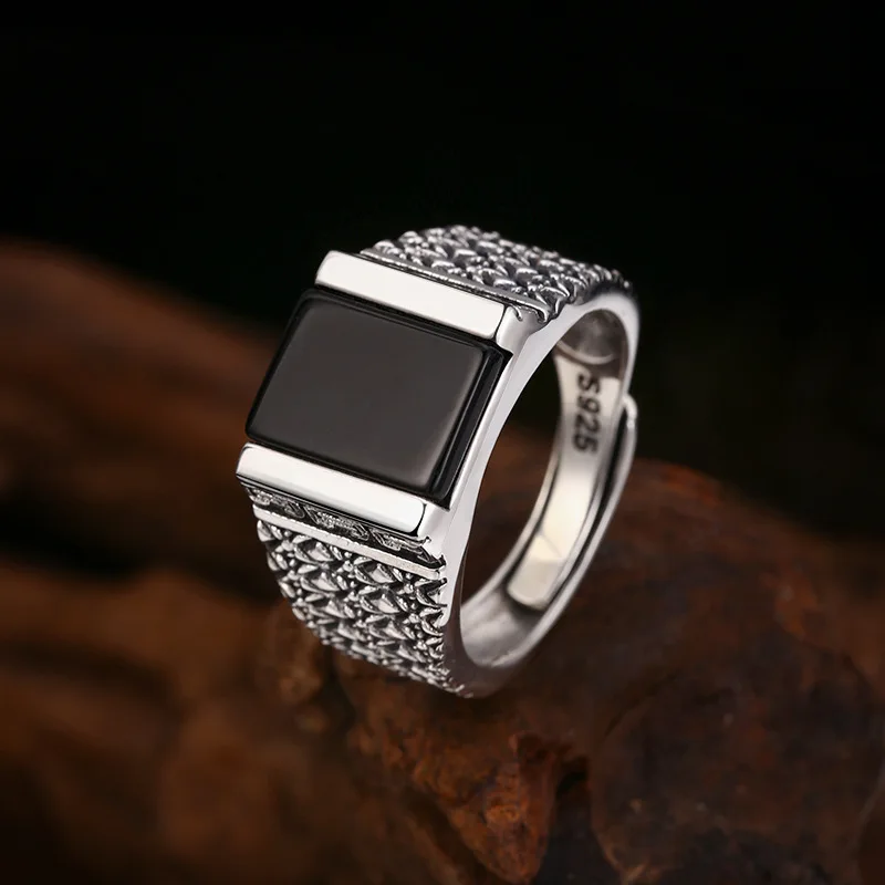 Открытое кольцо из чистого серебра S925 модное ретро-модное индивидуальное