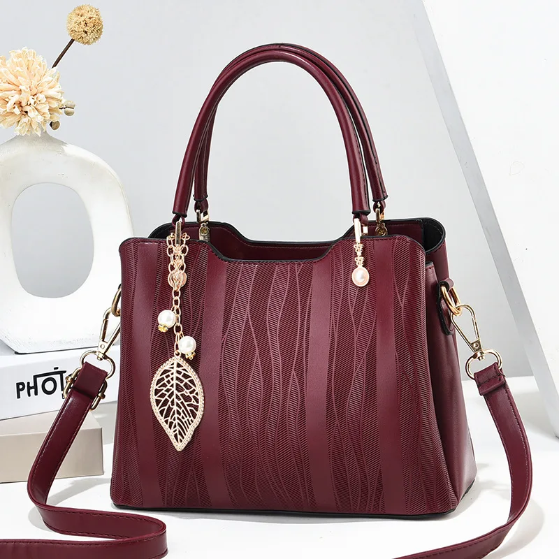 New women bag single shoulder portable diagonal cross bag check solid color large capacity simple