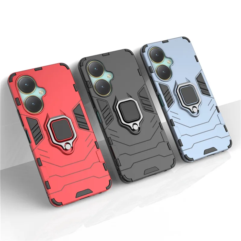 

For Vivo Y27 Case Vivo Y35+ Y35M+ Y35 Plus Y27 4G Cover 6.64 inch Shockproof Armor Ring Holder Protective Bumper For Vivo Y27 4G