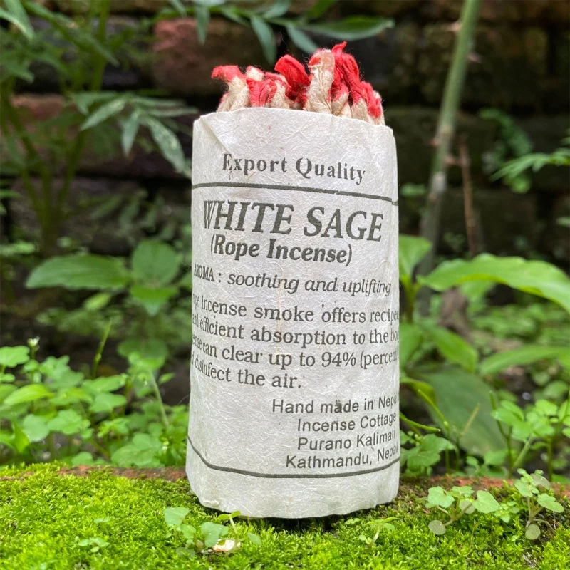 40 Traditional Handmade White Sage Incense Ropes for Purifying and Meditation