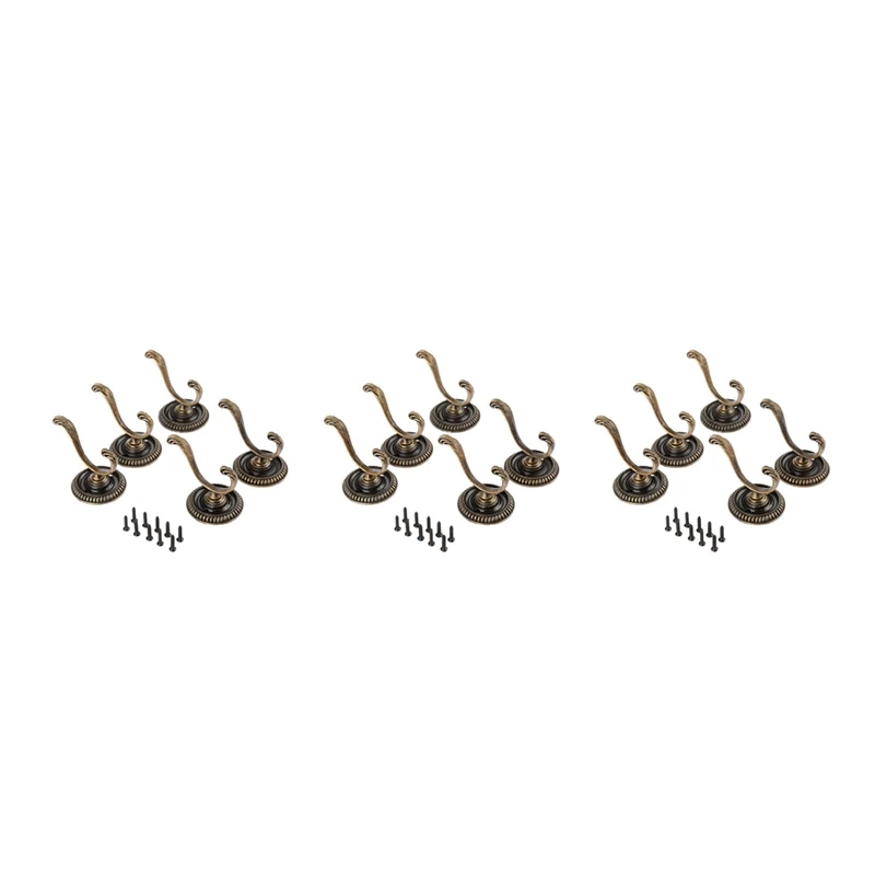 

15Pcs Antique Door Hanger Hooks Vintage Bathroom Wall Hanger Hats Bag Keychain Zinc Alloy Hook Coat Wall Hooks