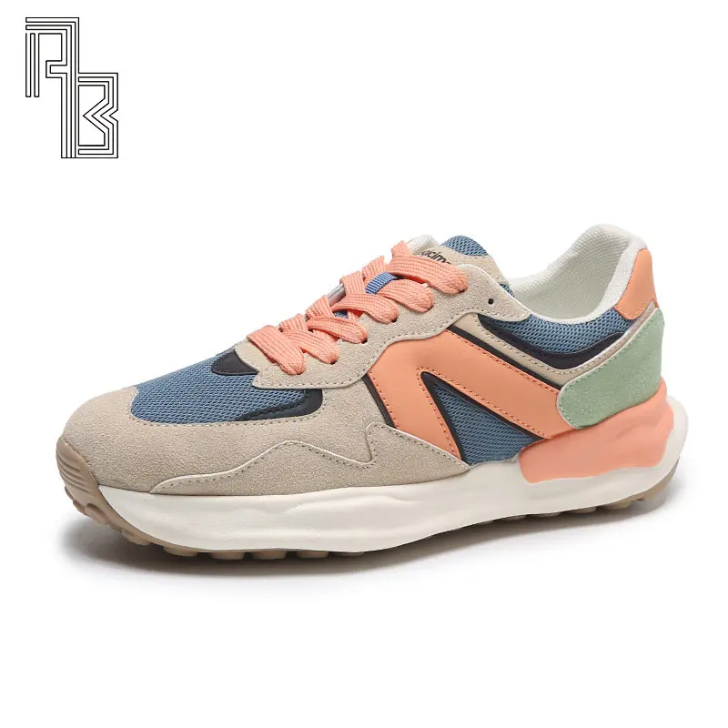 

Женские кроссовки на толстой подошве, Нескользящие, дышащие