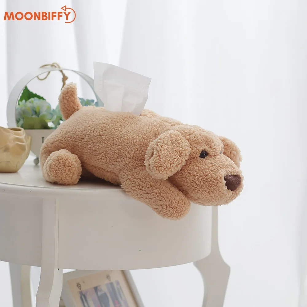 

Cute Cartoon Plush Teddy Dog Tissue Cover Box Paper Container Napkin Storage Holder Case Dispenser Home Decor Room Car Accessory