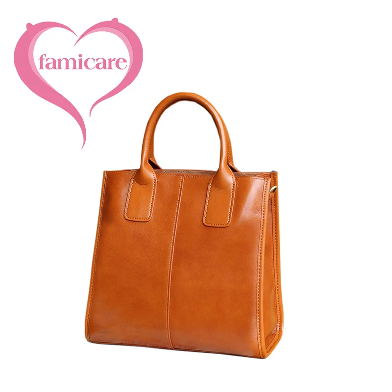 2023 Women's Bag Genuine Leather Tote Handbag Female Vegetable Tanned Cowhide Leather Crossbody Messenger Briefcase Shoulder Bag