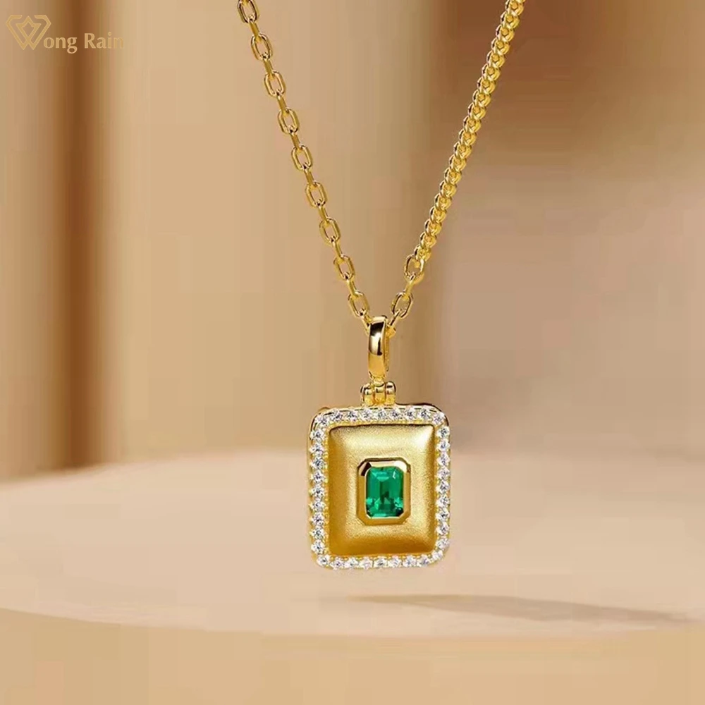 Wong Rain Vintage 100% 925 Sterling Silver Emerald Gemstone Luxury 18K Yellow Gold Pendant Necklace For Women Fine Jewelry Gift
Wong Rain Vintage 100% 925 Sterling Silver Emerald Gemstone Luxury 18K Yellow Gold Pendant Necklace For Women Fine Jewelry Gift