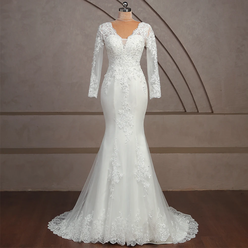 

Женское свадебное платье-Русалка с коротким шлейфом