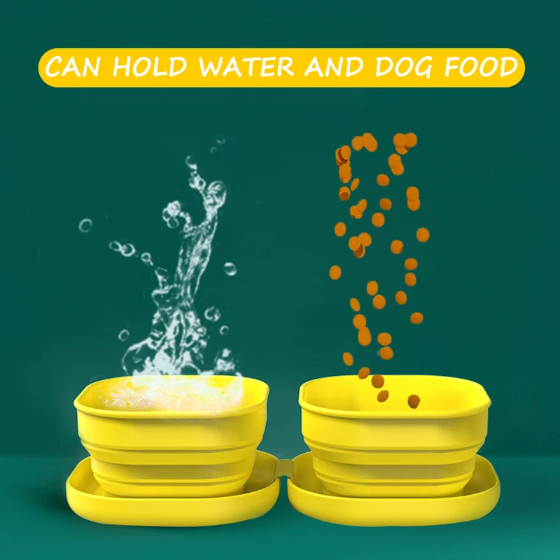 Сопутствующая чаша для домашних животных уличная силиконовая складная