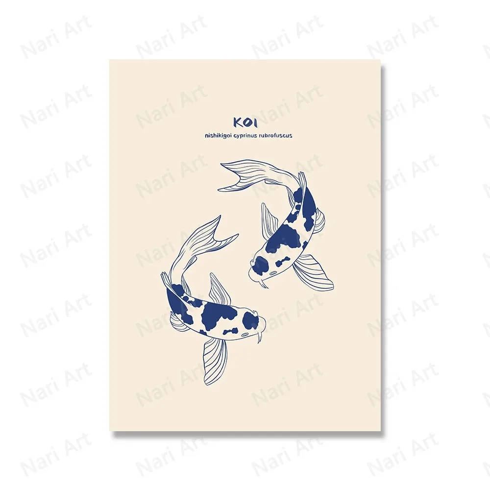 

Живопись на холсте "Рыба кои"