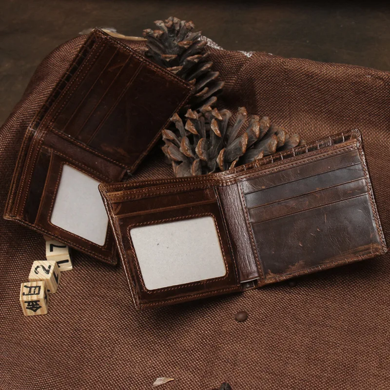 Роскошные Короткие мужские кошельки с узором под крокодиловую кожу