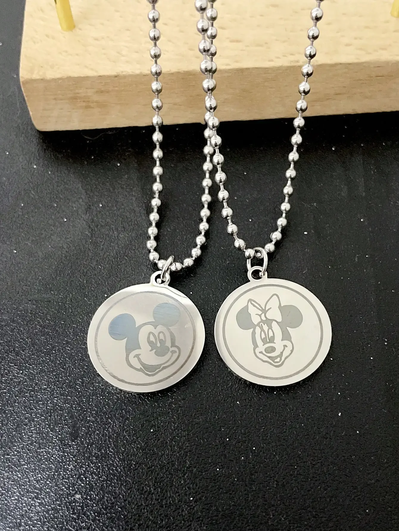 Хип-хип Дисней Микки и Минни круглые ожерелья с подвесками для женщин мужчин