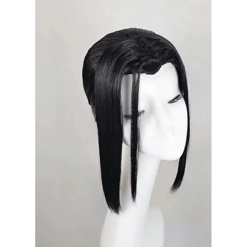 Cos Mori Ougai Черный стиль Косплей Парик Термостойкие волосы Парики Кепка для парика