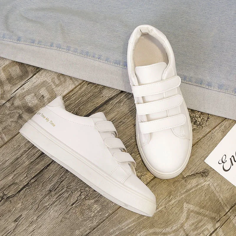 hook loop white shoes women 2023 everything with foreign style shoes women students leather autumn style board shoes tide