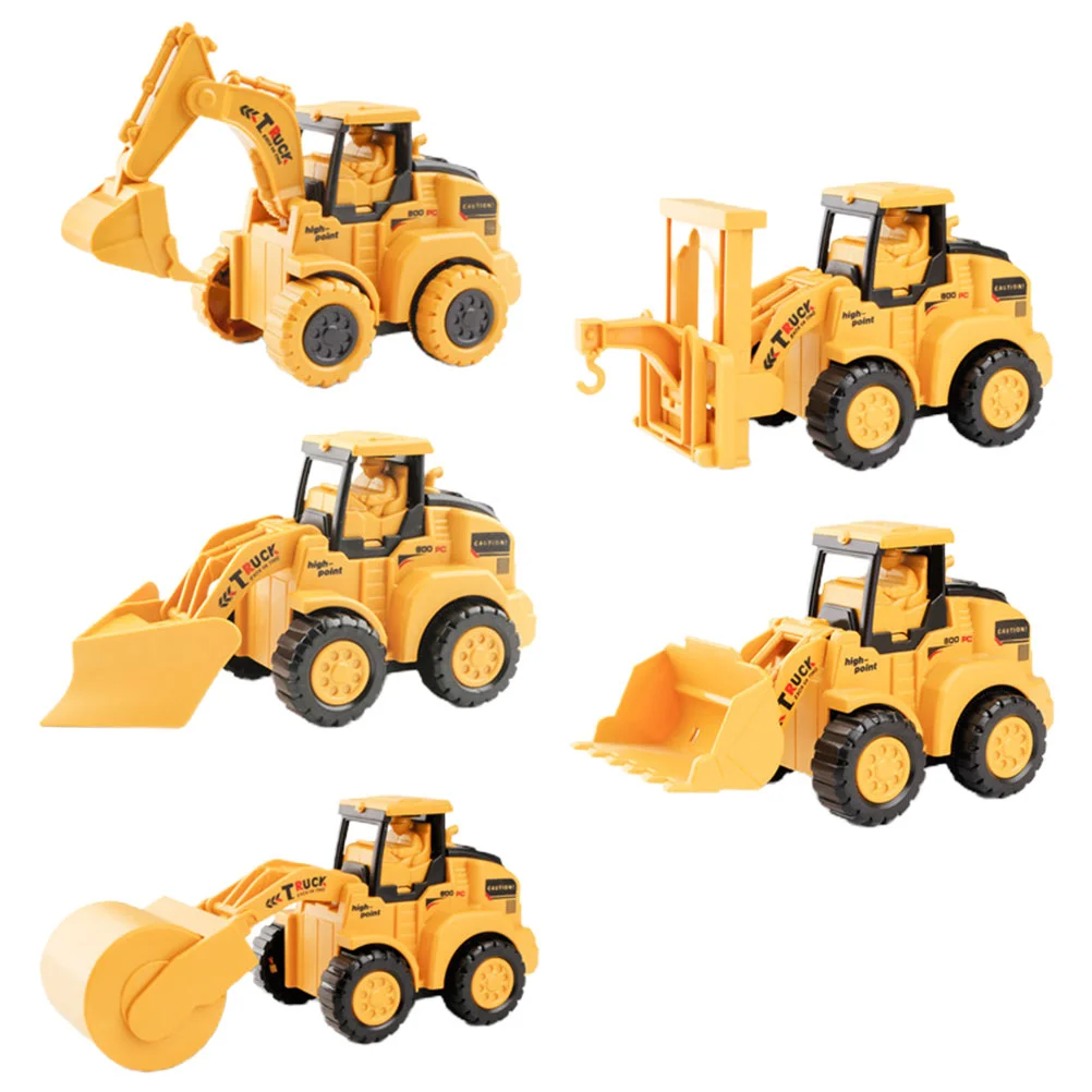 

5Pcs Children Simulation Engineering Vehicles Excavator Toys Plastic Truck Toys Mini The miniature