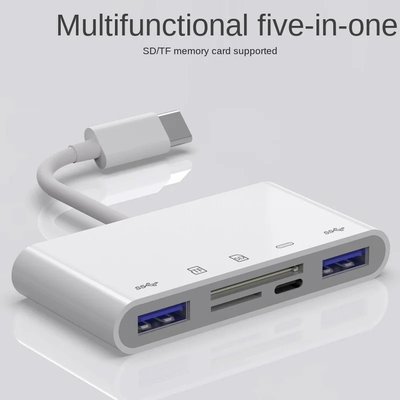 5 в 1 type-c Мультиадаптер USB коннектор TF кардридер для ноутбука Macbook и других устройств USB C