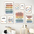 Вдохновляющие цитаты, схема психического здоровья, настенная Картина на холсте, скандинавские постеры и принты, настенные картины, декор детской комнаты