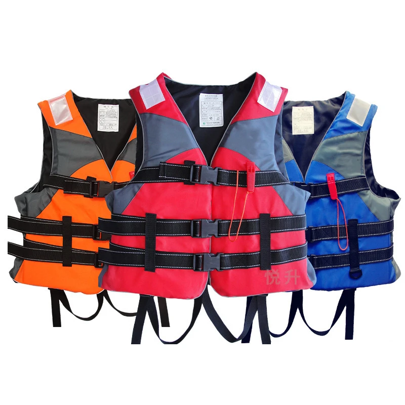 

Life Jacket for Adult Children Life Vest with Whistle Outdoor Swimming Boating Skiing Diving Fishing Survival Suit Oxford Fabric