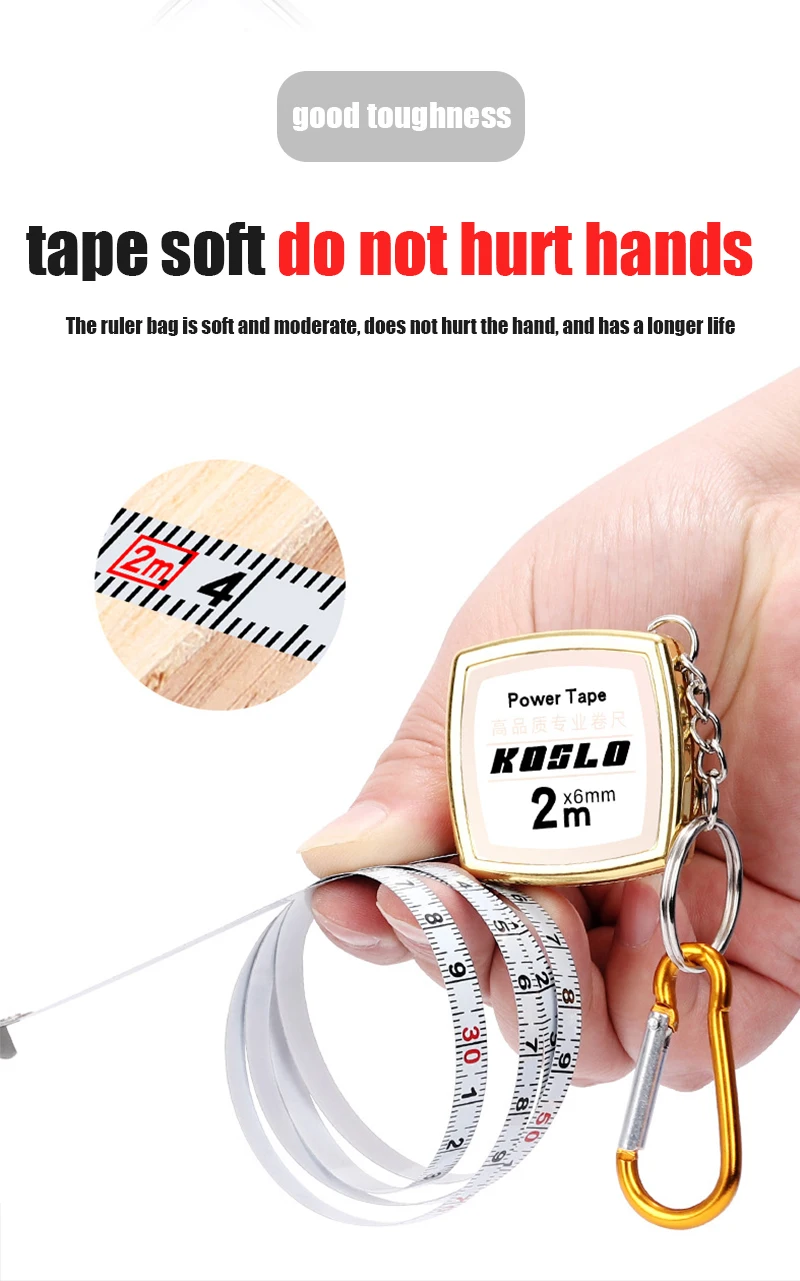 

2-метровая Выдвижная миниатюрная рулетка маленькая и портативная, которую можно носить с собой, мягкая и не повреждает руки