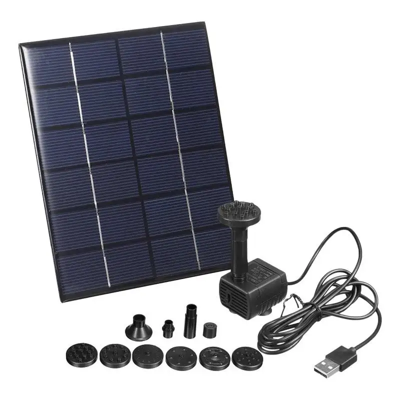 

Solar Fountain Pump With Panel 2W Floating Water Pump Kit With 6 Nozzle Solar Powered Fountain For Bird Bath Fish Tank Outdoor