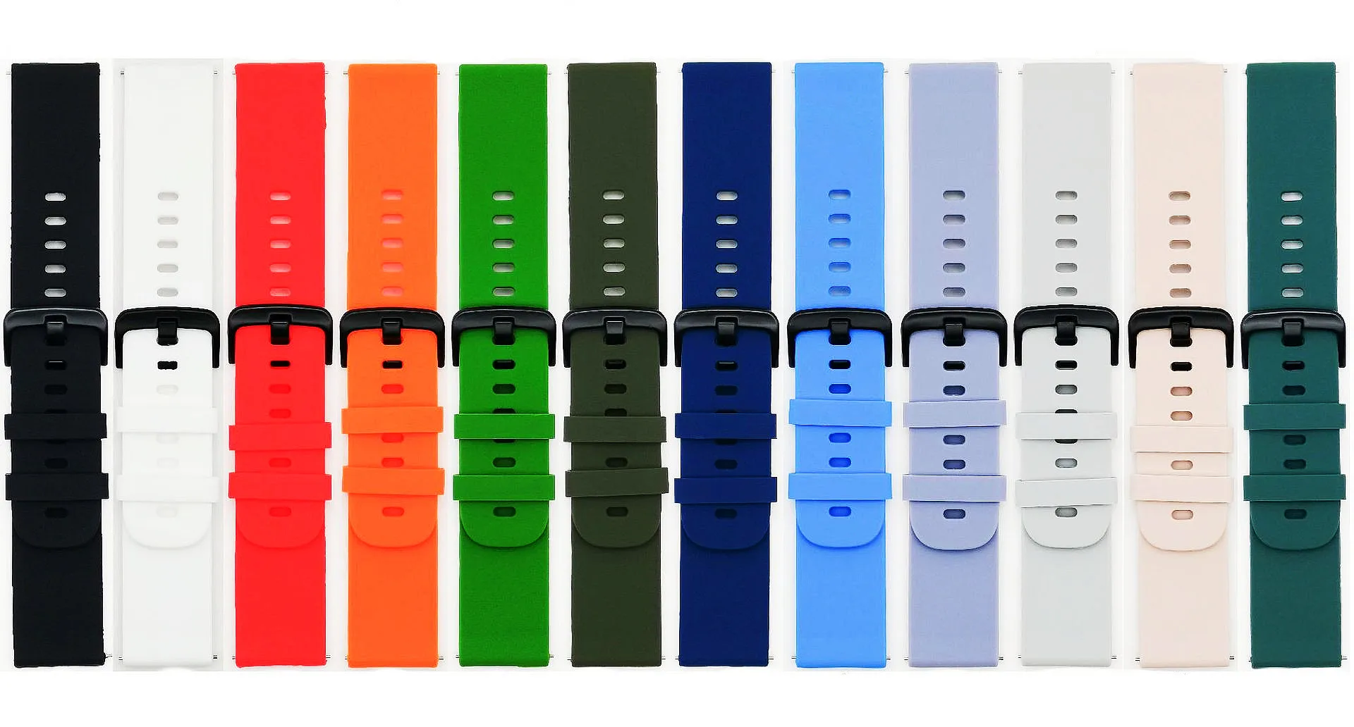 Wholesale 50Pcs/Lot High Quality 20 22MM Rubber Watch Band Watch Strap GT Rubber Band With Quick Release Spring Bar12 Colors New