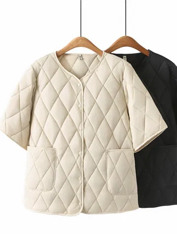 BISENMADE Женская парка осенняя тонкая  плюс сайз