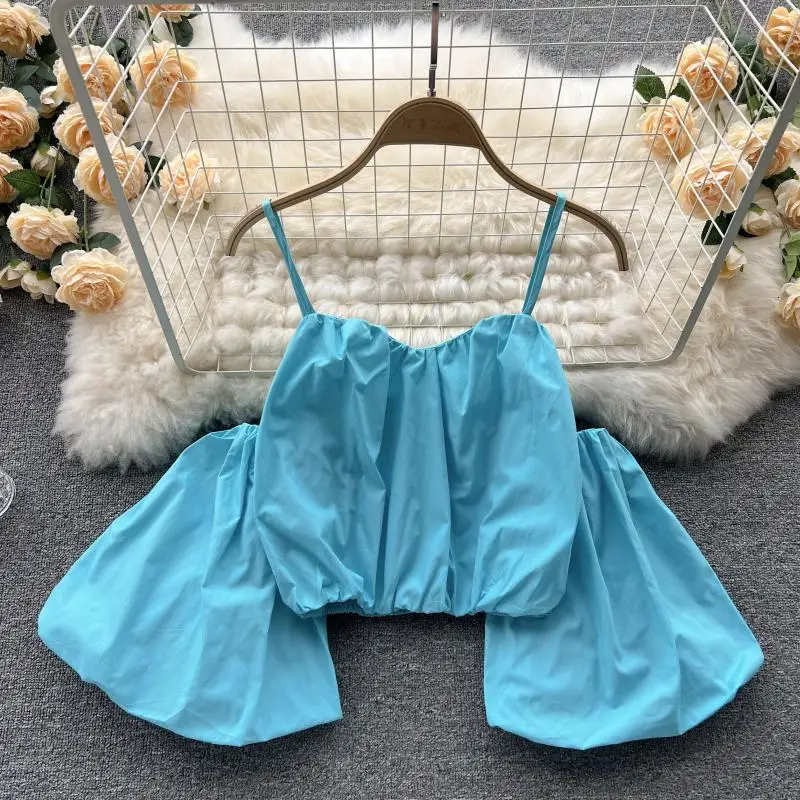 

Новинка лета 2022, женская рубашка с вырезом лодочкой и коротким рукавом, рубашка в стиле ретро, короткий топ, однотонная Повседневная блузка, ...