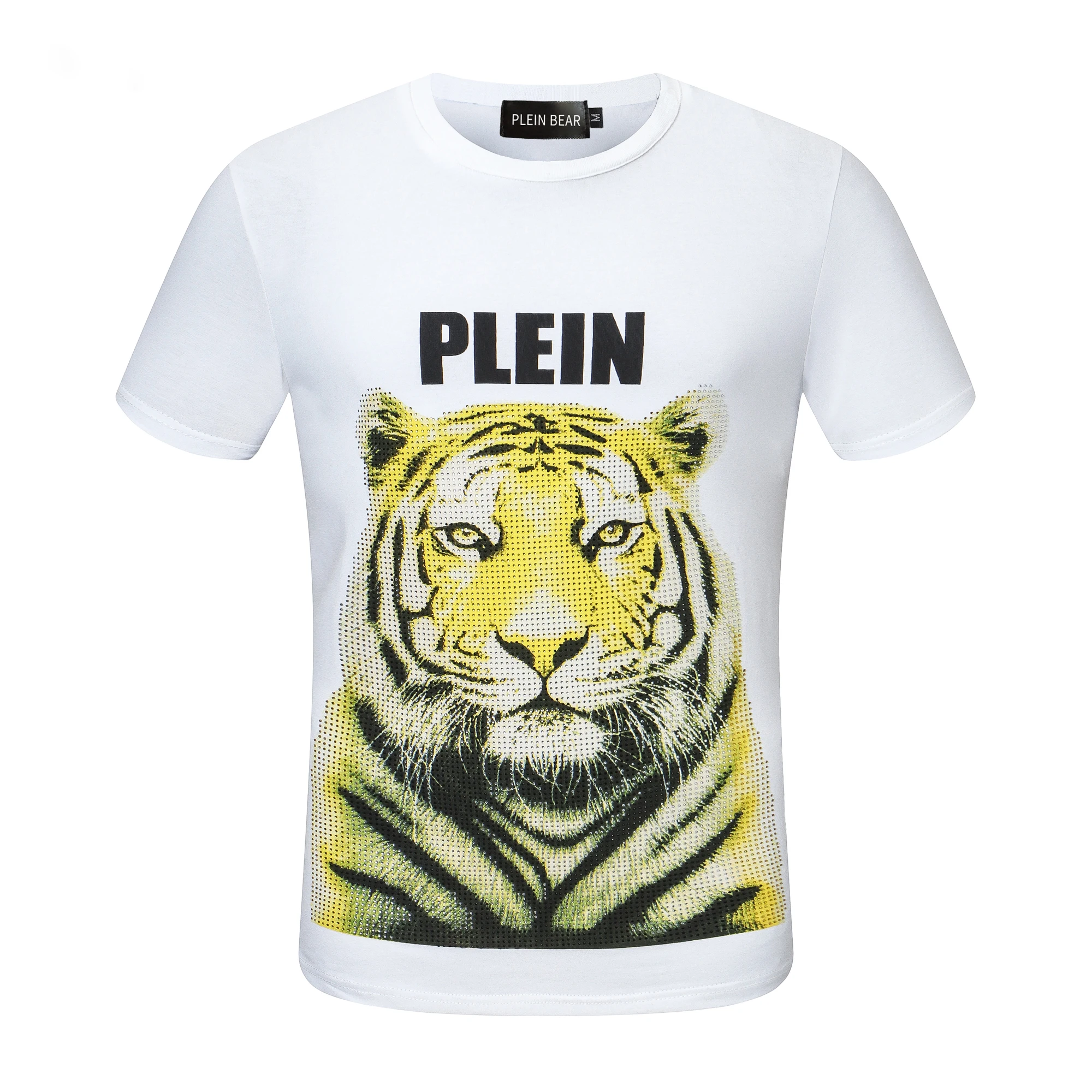 

T-SHIRT IN BLACK ROUND NECK SS SKULL AND PLEIN 100% Cotton T-shirts Men Print Tops Comfortable Tees Quality Tshirt 8544