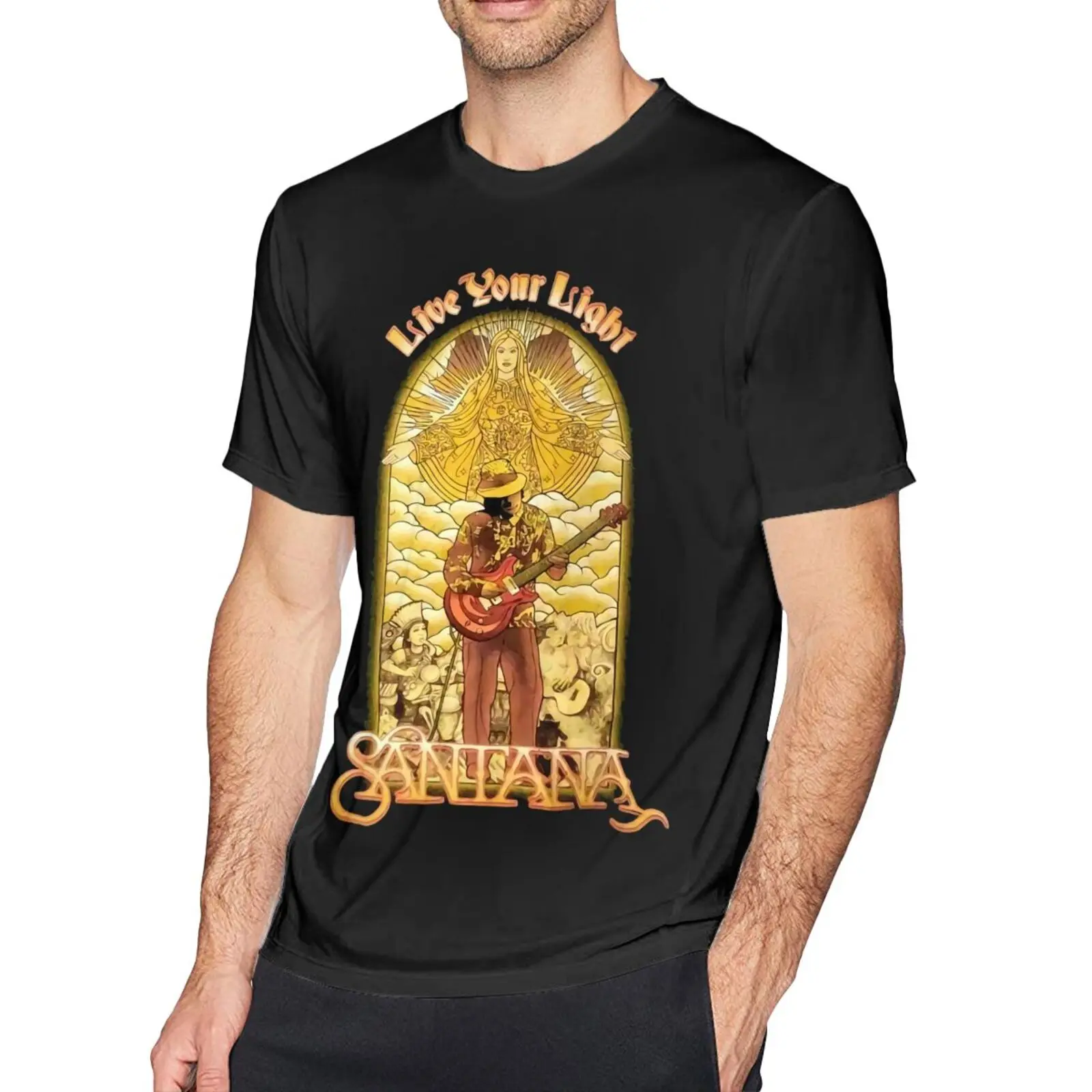 

Мужская футболка Santana Live Your Light Tour 2008, мужские футболки, мужские топы, футболки оверсайз для женщин, аниме