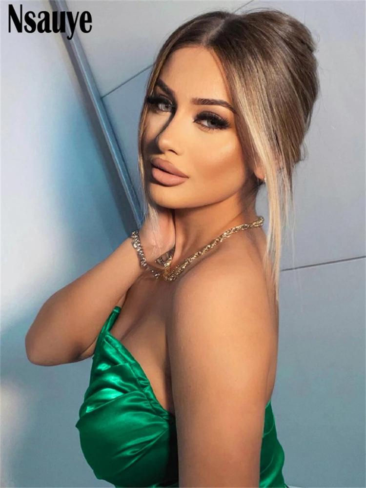 Nsauye атласный сексуальный женский зеленый винтажный корсет без рукавов с