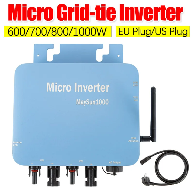 

Micro Solar Panel Smart Pure Sine Wave Inverter 1000W 800W 700W 600W DC 20-60V TO AC 220V On Grid Tie Inverter for Home