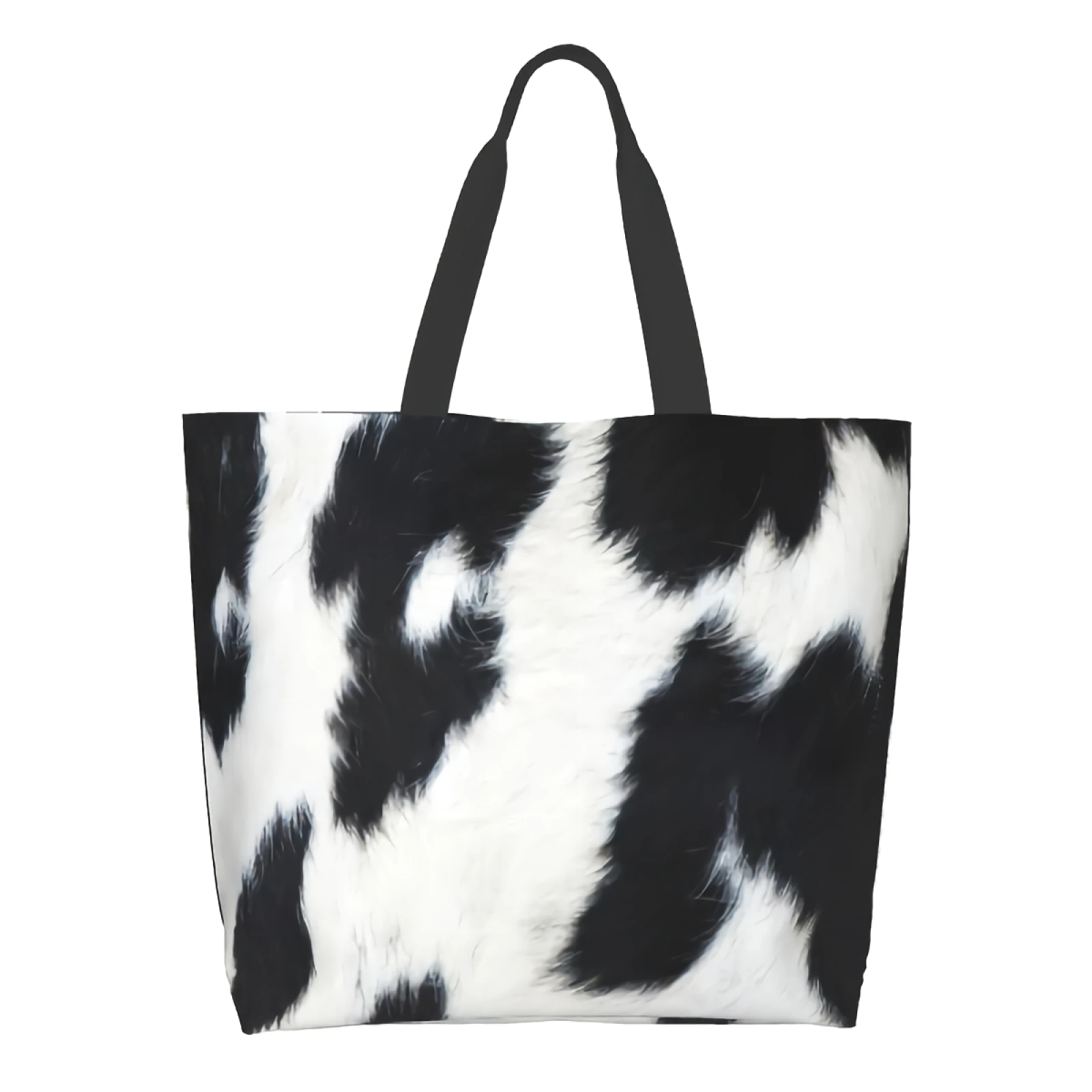 

Milk Cow Print Canvas Tote Bag for Women Weekend Kitchen Reusable Grocery Bags Bulk Large Casual Shopping Shoulder Handbag