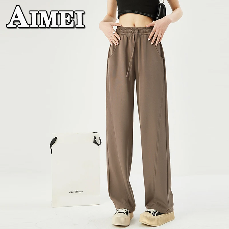 

Women's Y2K Clothes Suit Wide Legged Pants Summer High Waist Skinny Baggy Straight Drag Casual Jogger Trousers Korean Style 2023