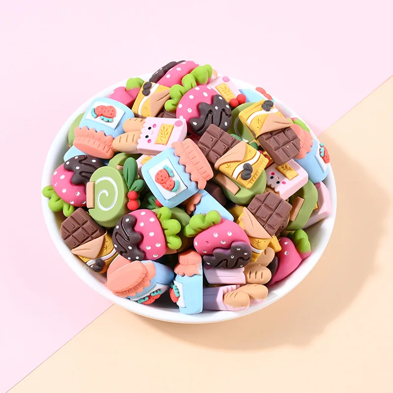 15 шт./лот Резиновые Милые Мультяшные брелоки печенье торт фрукты девочка шпилька