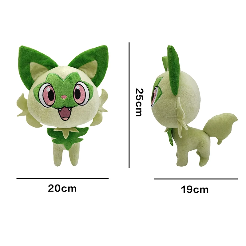 Новая плюшевая Зеленая кошка Takara Tomy Pokemon sprigatito в виде листьев игрушка игра