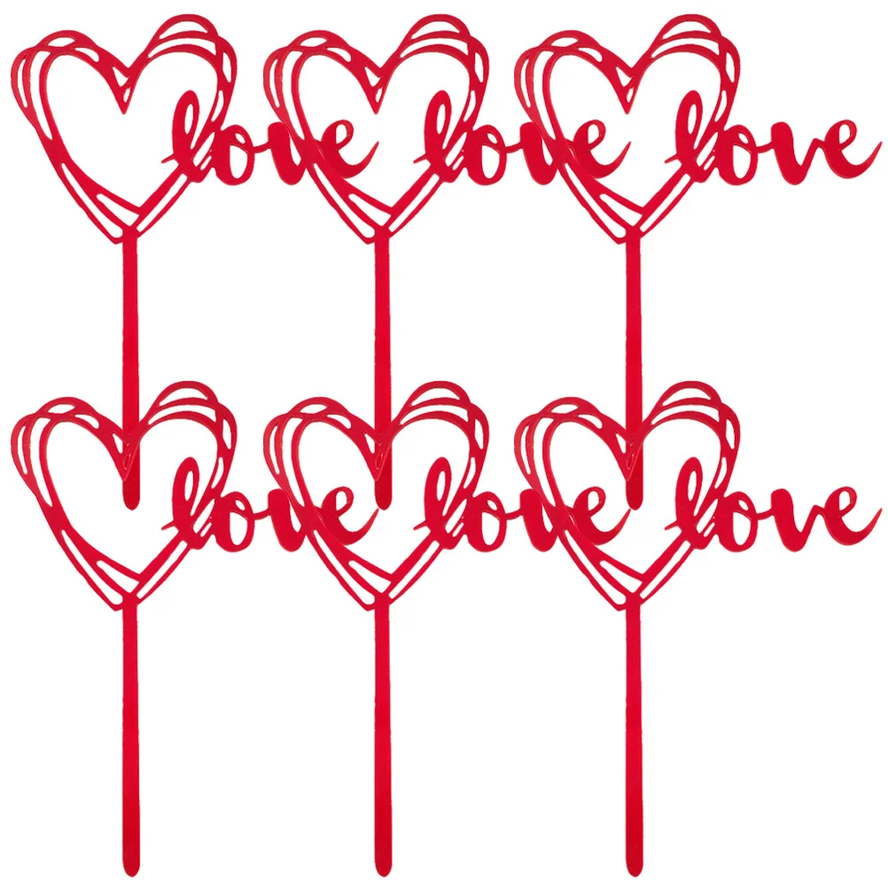 

Cupcakeheart Picks Valentines Decor Wedding Love Party Topper Day Anniversary Decoration Table Theme Acrylichappy Proposal