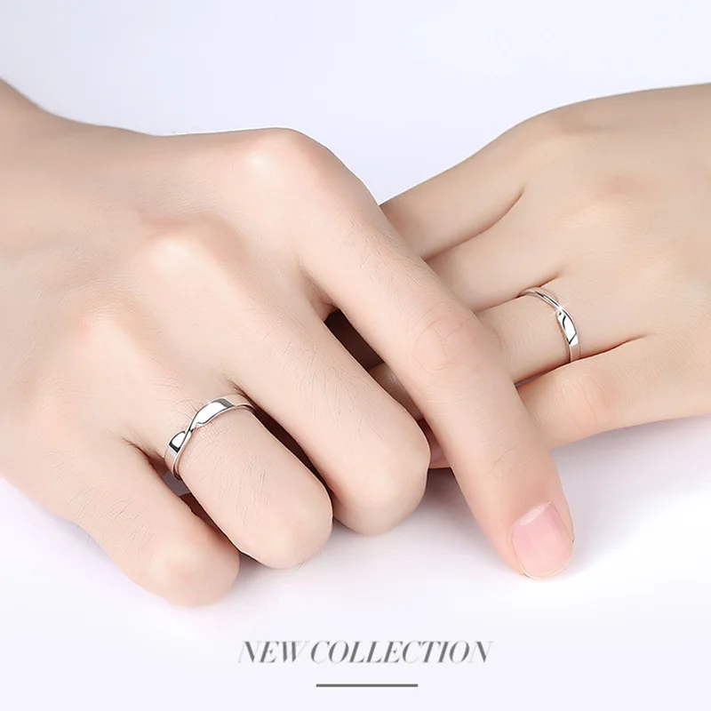 

Couple Ring Sterling Silver A Pair of Ins Niche Design Simple Opening Adjustable Pair of Rings Rings for Women Engagement