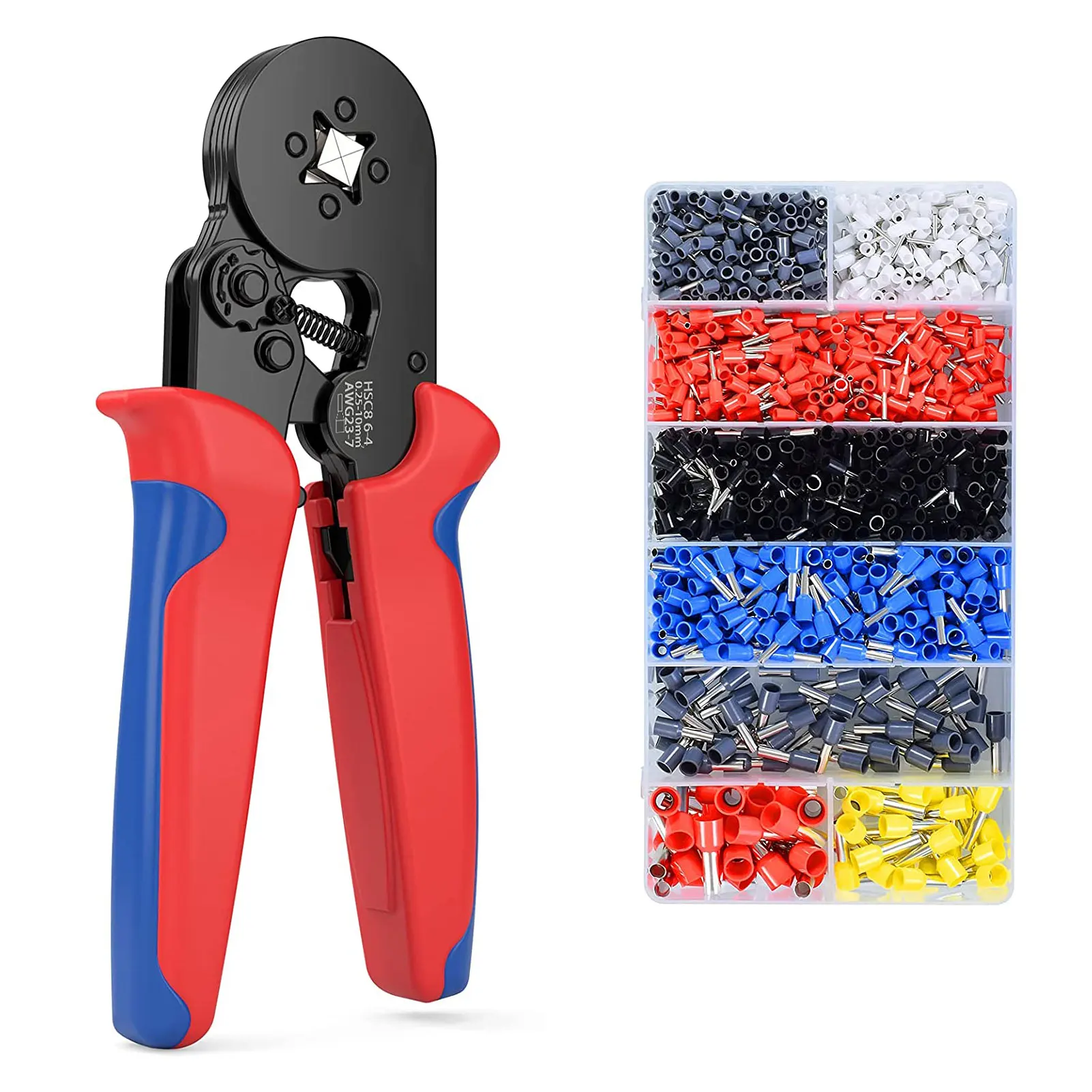 

Crimping Pliers Tubular Terminal Hand Tools HSC8 6-4A 0.25-10mm² Electrical Mini Wire Ferrule Clamp Kit
