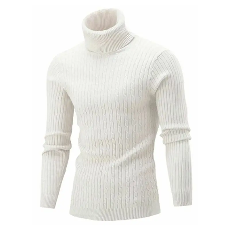 2023 Spring New Men's Daily Leisure Fashion Knitted Pullover Winter Daily Leisure Sports Youth High-collar Solid Sweater Tide