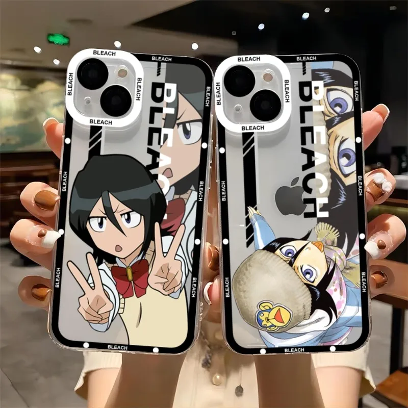 

Cartoon Anime Bleach Phone Case Telefoon For IPhone 14ProMax 13 14 12 11 Pro Max Mini Transparent Fundas Soft Cover