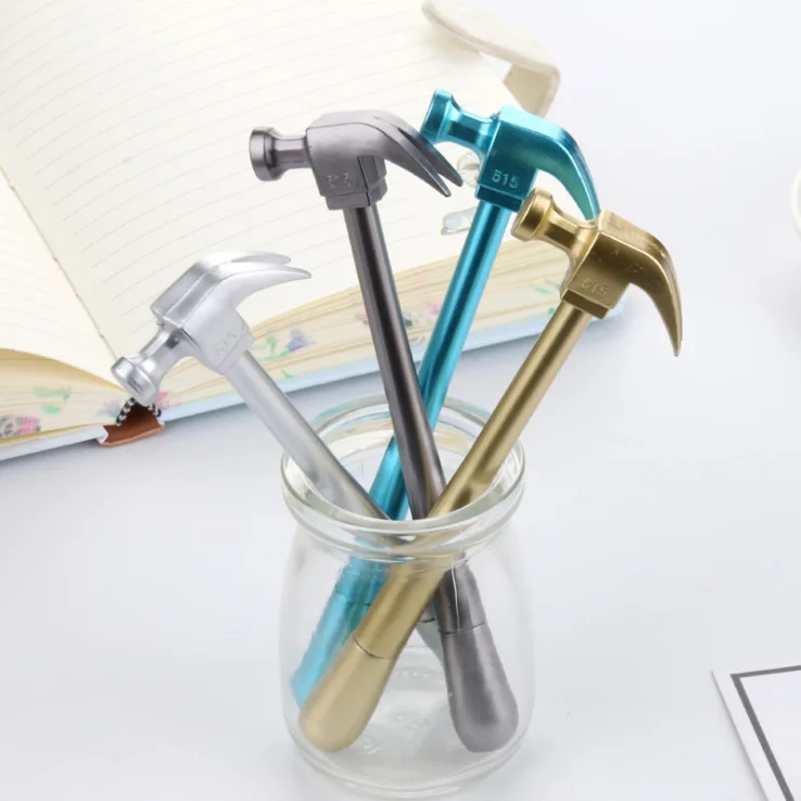 

Cartoon creative stationery Imitation metal hammer Neutral pen Simple black water-based pen Student stationery pen set