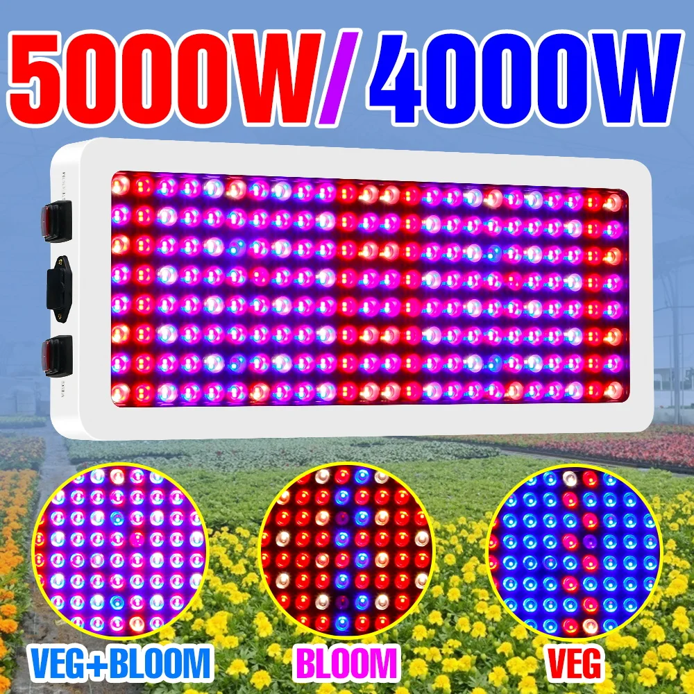 

5000W LED Grow Lights Full Spectrum Phytolamp Greenhouse Seedlings Indoor Cultivation Lamp For Plants Flowers Seeds Grow Tent