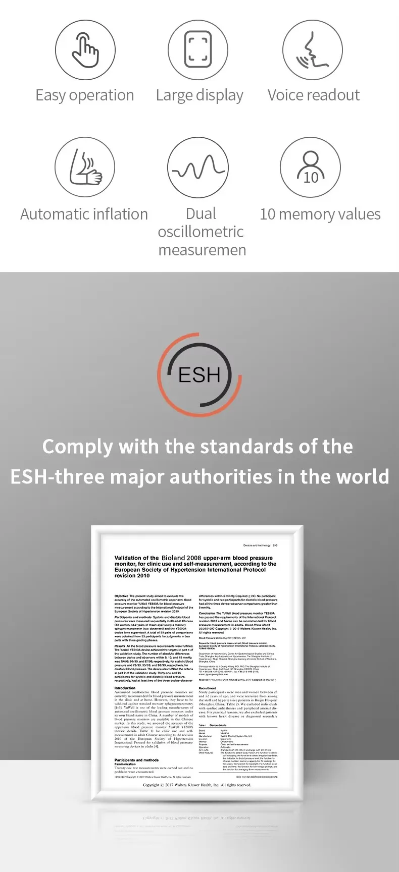 Bioland 2006-2B Монитор артериального давления на руку BP беспроводной автоматический