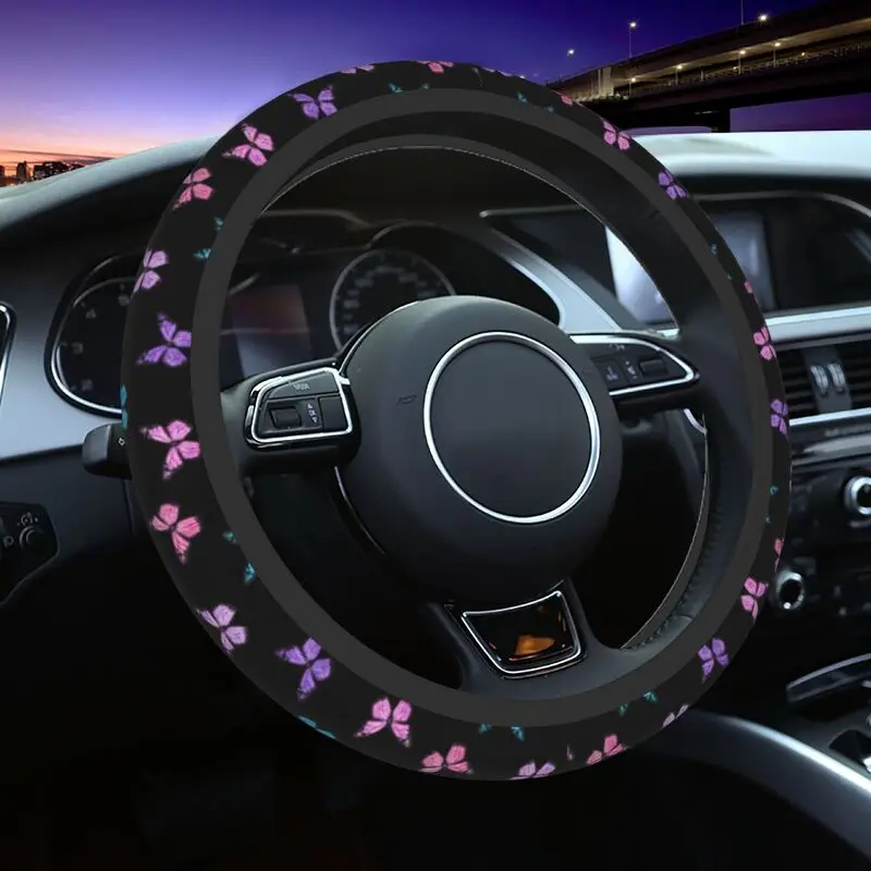 

Butterfly Universal Steering Wheel Cover for Sedan butterflies Anti-Slip Car Steering Wheel Protector 15 Inch Auto Accessories