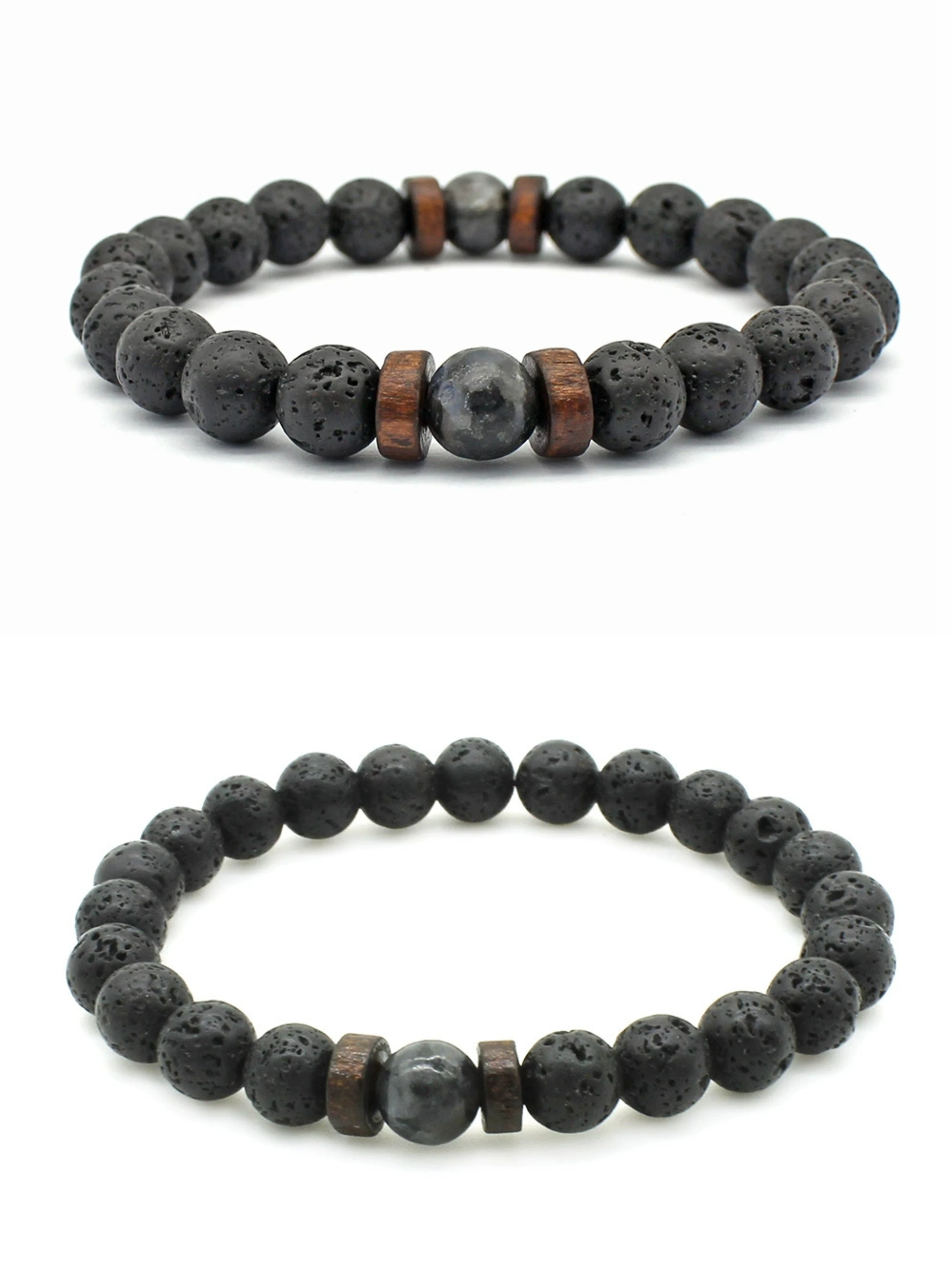 

10Pcs New in Volcanic Stone Bracelet for Men Lava Wooden 8mm Beads Tibetan Buddha Wrist Chain Women Jewelry Gift Bracelets