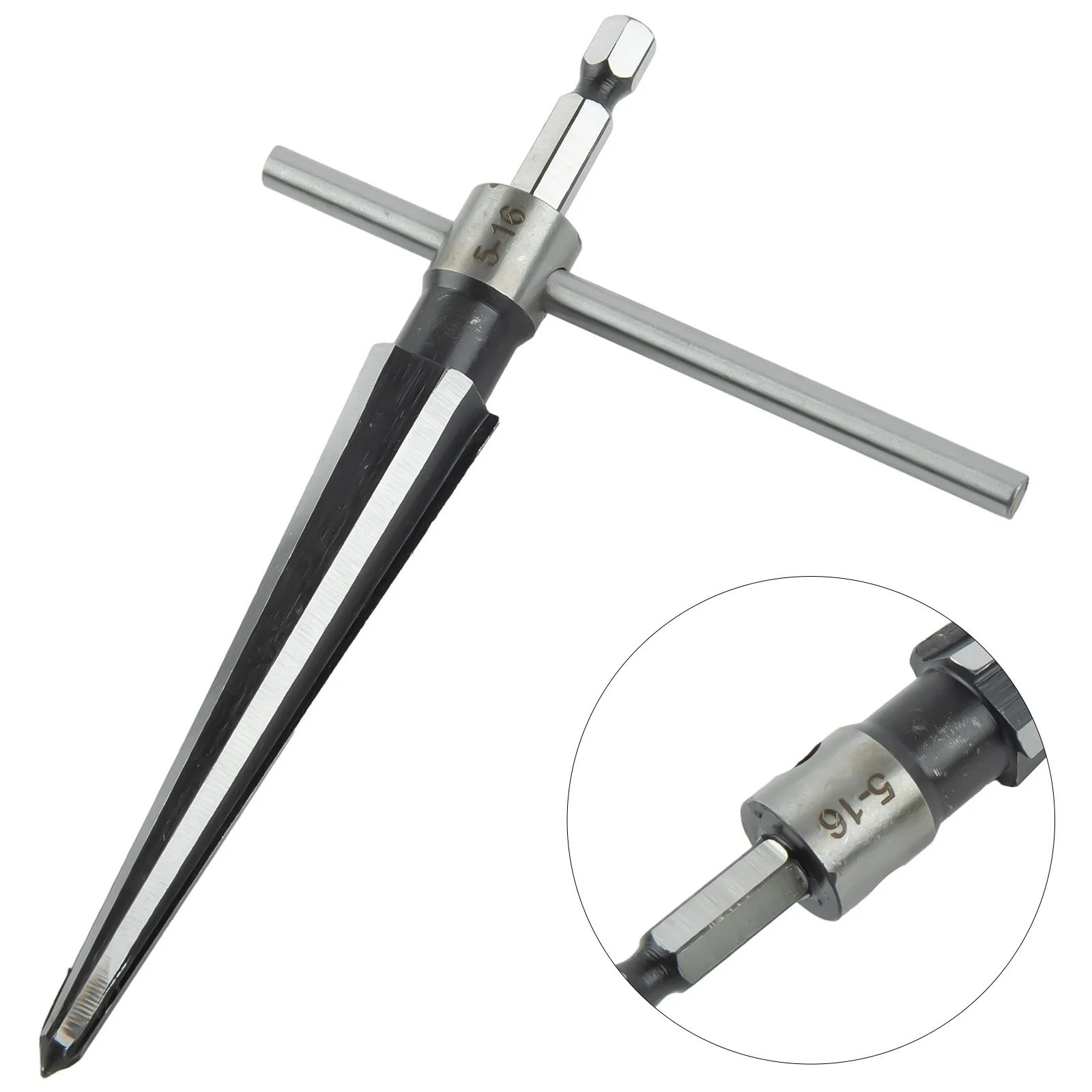 1 Pc Hand Held Tapered Reamer 5-16mm T Handle 6 Flute Beveling Cutting Drill Tool For Woodworking Carpentry Tools Accessories