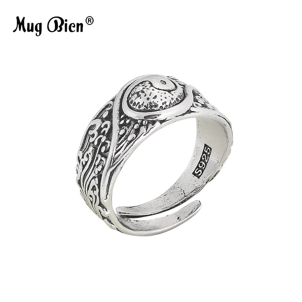 

S925 Vintage Taiji Ring for Men Women Chinese Taoist Yin Yang Feng Shui Finger Ring Lucky and Auspicious Jewelry Couples Gifts