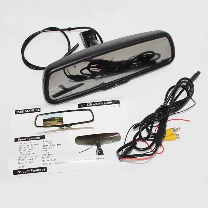 Монитор для парковочного зеркала заднего вида с TFT ЖК-дисплеем 4 3 дюйма и