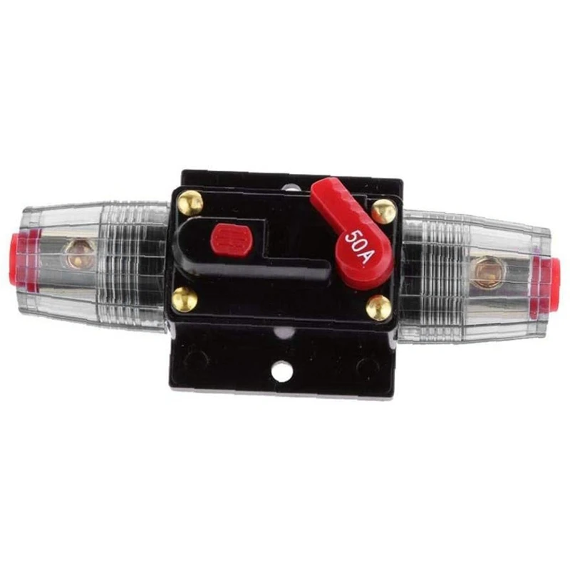 

Promotion! Circuit Breaker 12V-48V DC 50A Resettable Car Stereo Circuit Breaker Power Protection System