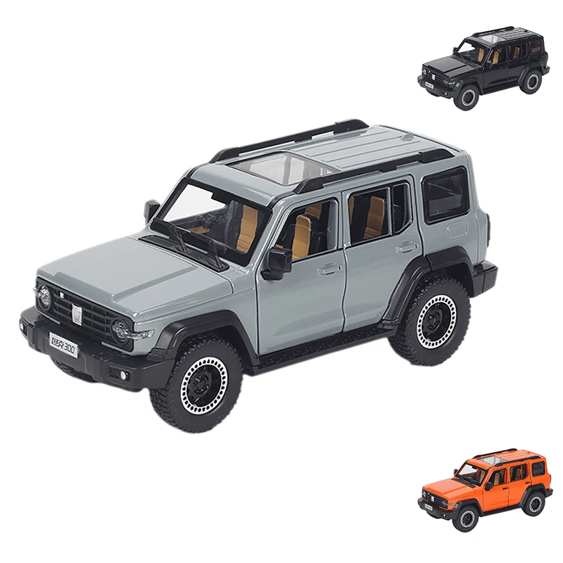 

Модель автомобиля 1:24 из сплава, металлическая игрушка, модель внедорожника, модель автомобиля, имитация звука и света, подарок для детей, иг...