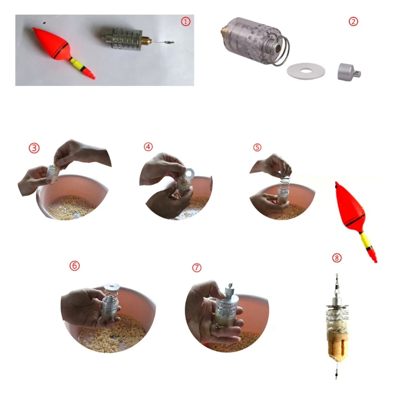 

Fishing Feeder Automatic Tackle Stainless Steel Trap Spring Cage Bait Container dropshipping