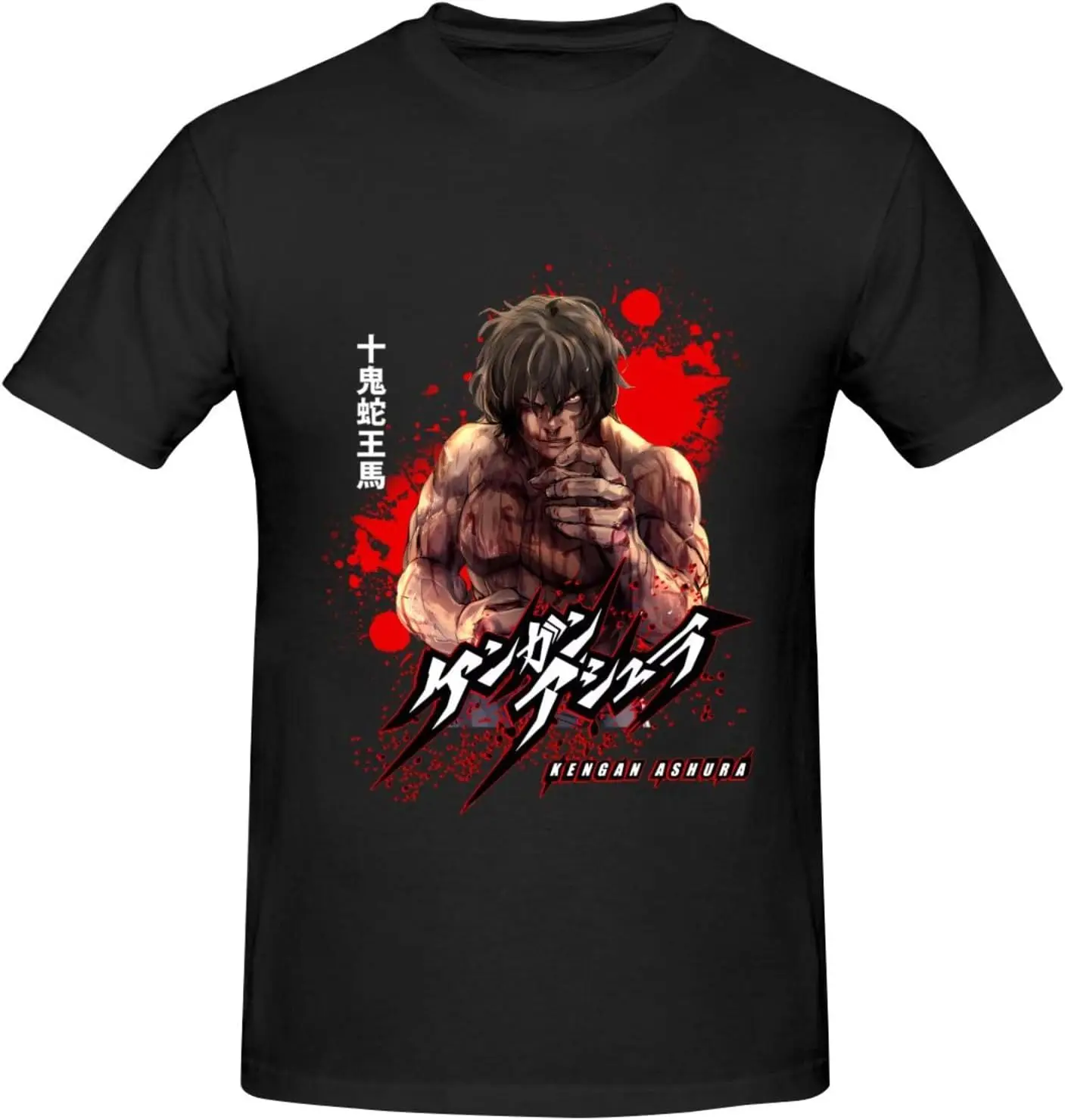 Мужская дышащая хлопковая рубашка аниме Ashura модная повседневная черная футболка
